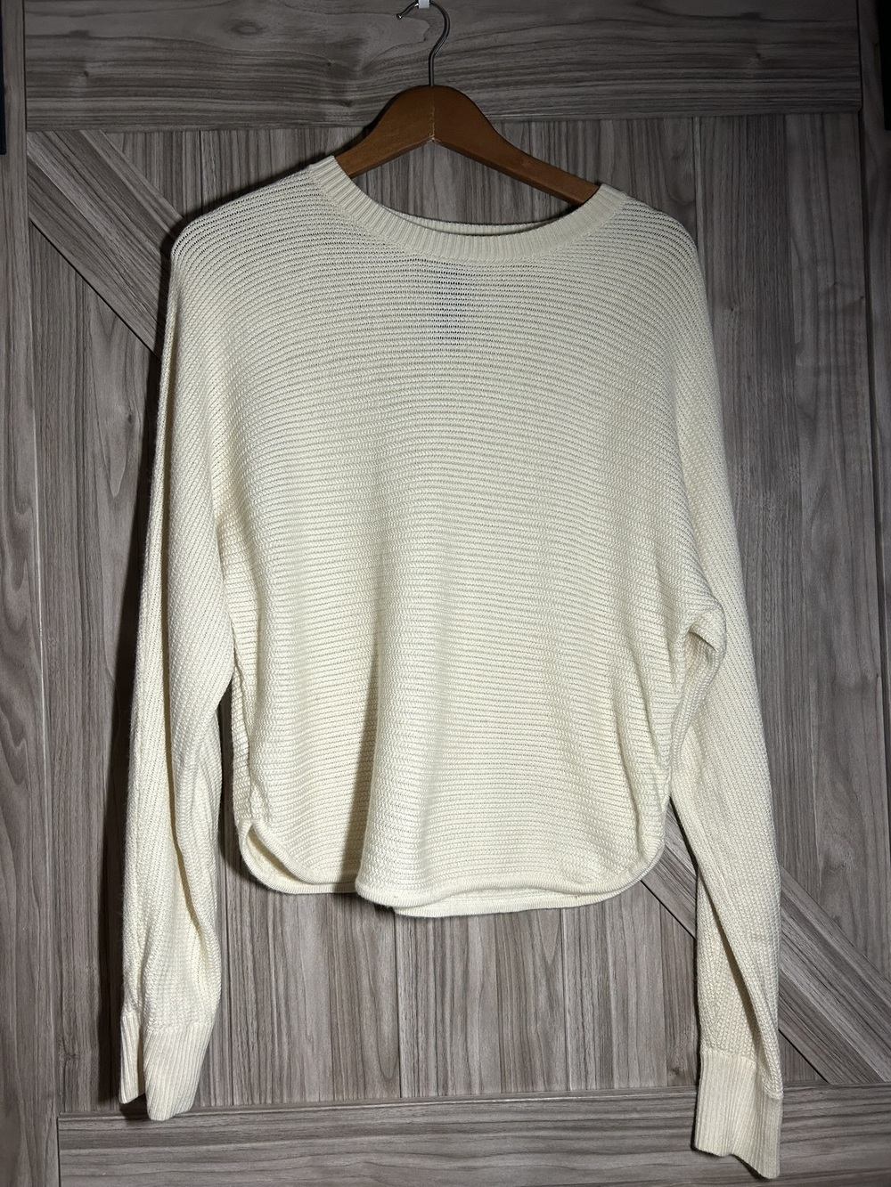 Kit & Ace Cream Merino Wool Ribbed Knit Oversized Sweater XS